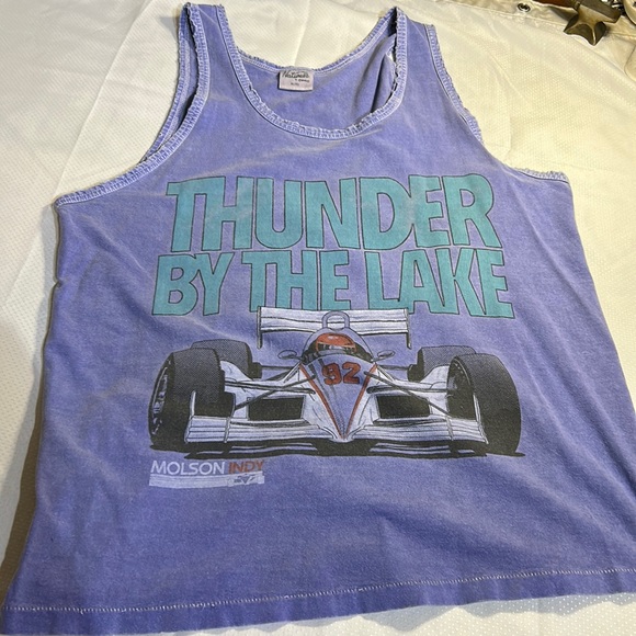 Vintage Molson Indy Tank Top Thunder by the Lake Single Stitch Muscle Shirt - Picture 1 of 6